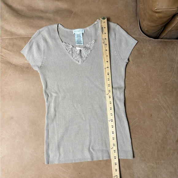 White Stag Dead stock Ribbed Thick Tee Women’s Size Medium Light Brown - Picture 3 of 6